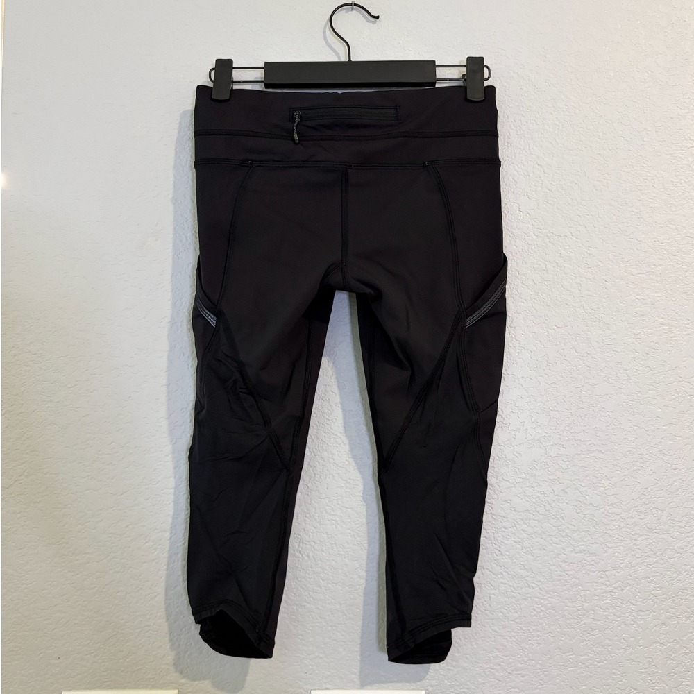 Lululemon Run Speed Track Crop Black Leggings SIZE 4 - Picture 6 of 6